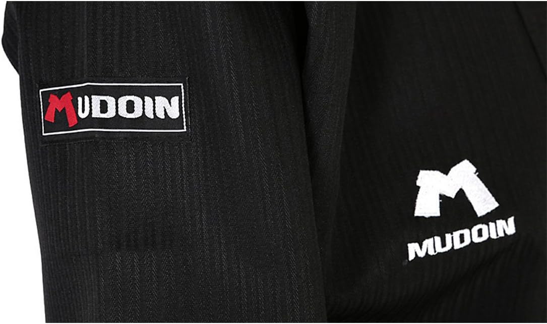 Taekwondo 3 Color Uniform Blue Red Black TKD Martial Arts Akido Hapkido WTF (140(130-140cm)(4.26-4.59ft), Black)