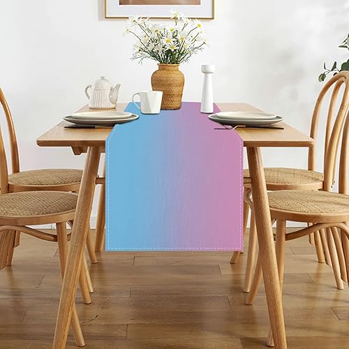 Miniatura 3 de Camino de mesa de lino azul y rosa para revelación de género, primavera, verano, otoño, invierno, baby shower, revelación de género, hogar, cocina,