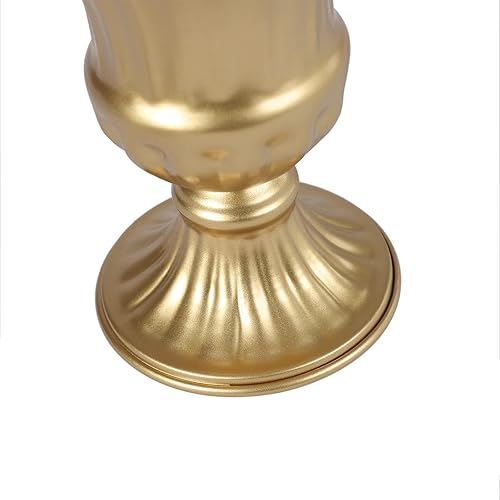 Miniatura 5 de 10 jarrones de trompeta de metal dorado, elegantes centros de mesa de boda, arreglos florales artificiales altos para decoración de bodas, ceremonia