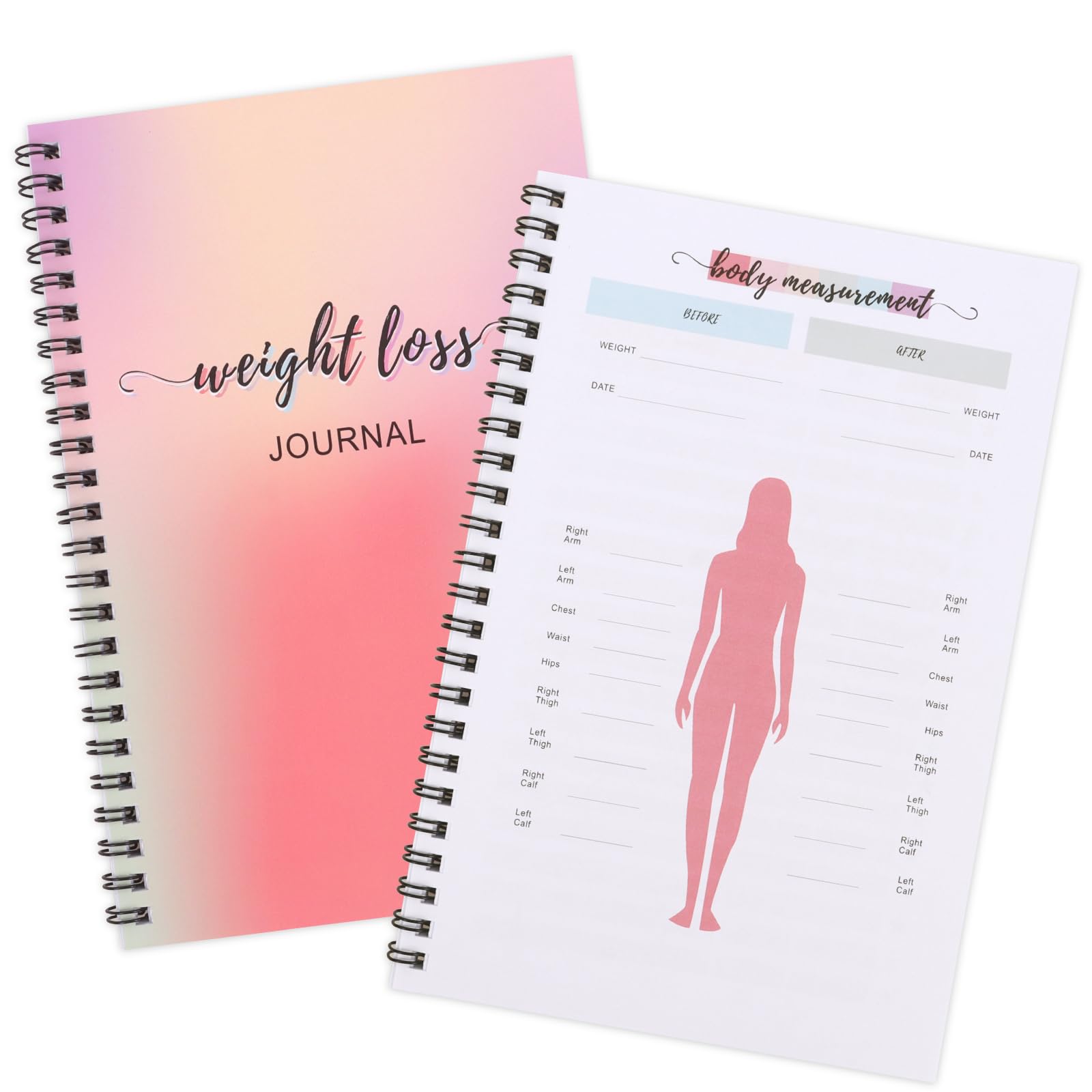 Weight Loss Journal for Women, 12 Month Weight Loss Food Diary With Diet Tracker And Workout Daily (Pink)