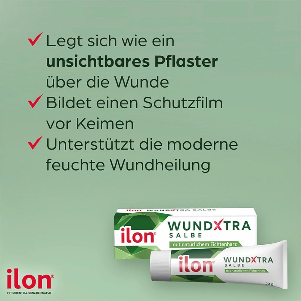 Ilon Wundxtra Salbe mit natürlichem Fichtenharz zur Unterstützung der feuchten Wundheilung, 40 g Salbe