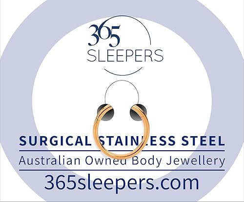 Miniatura 30 de 365 Sleepers - Piercing para el cuerpo de acero quirúrgico 316L, 20G, 18G, 16G, 14G, 12G, 10G, 8G, 6G, con sección abisagrado, se vende por unidad