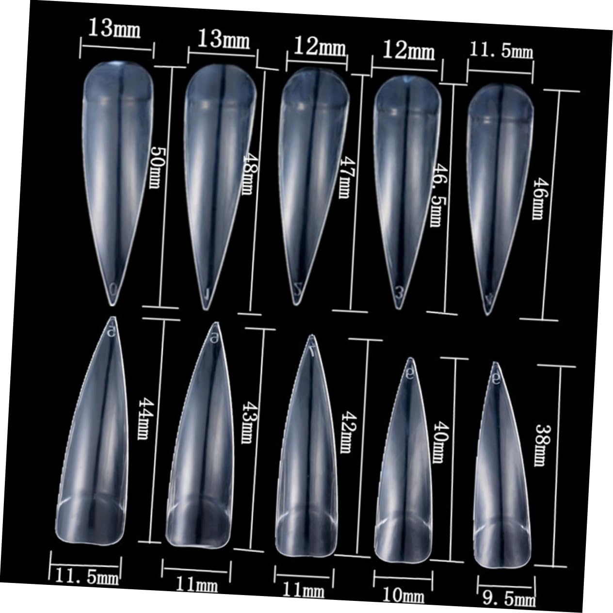 Beavorty 1500stücke Transparente Lange Kunstnägel Für Nagelkunst Halbe Abdeckung Für Nagelsalons Und -projekte Einfach Zu Formen Und Anzuwenden