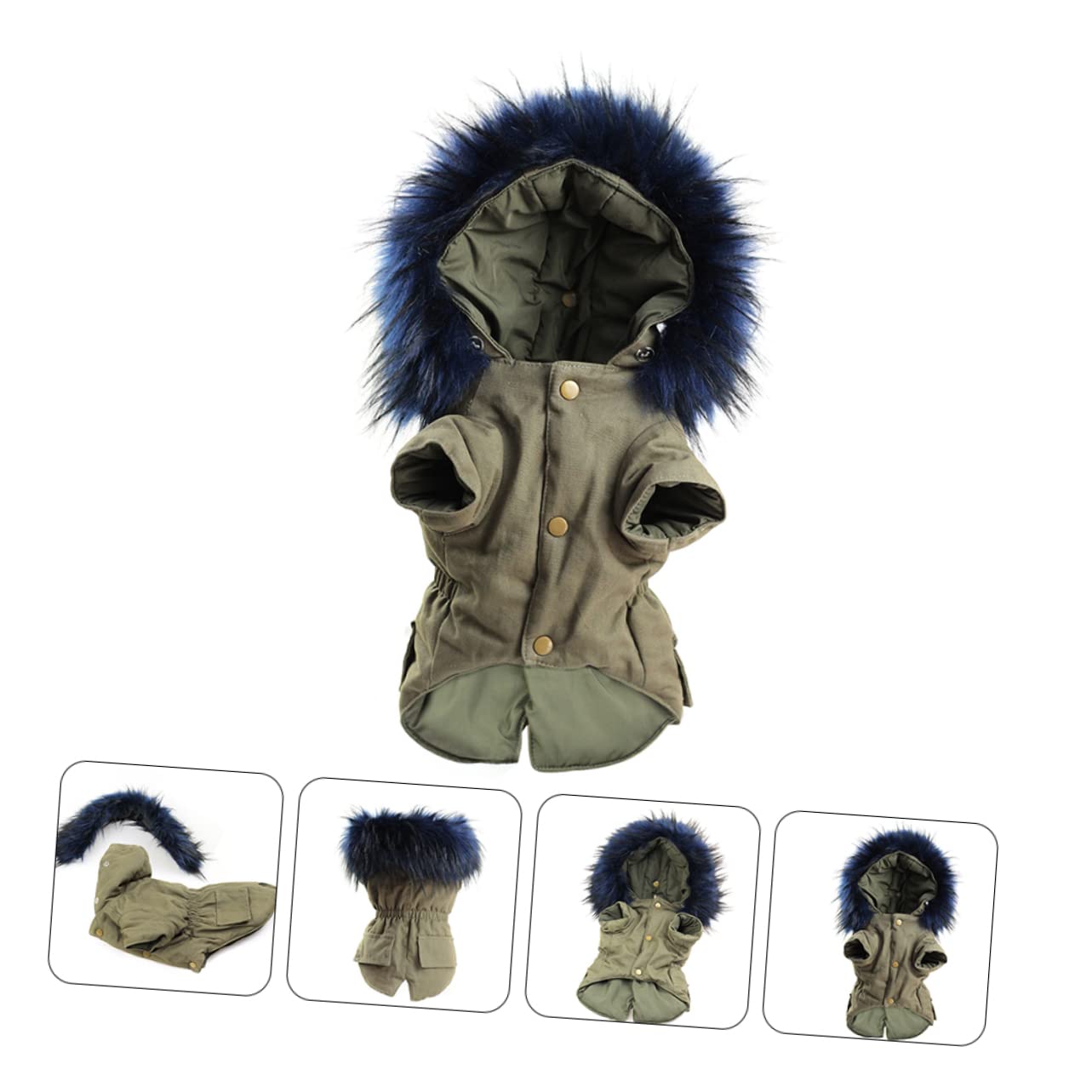 Felpa per Cane in Cotone Caldo Cappuccio Xl Militare | Morbida e Confortevole, Delicata sulla Pelle, Adatta a Cani e Animali, per Inverno e Festività