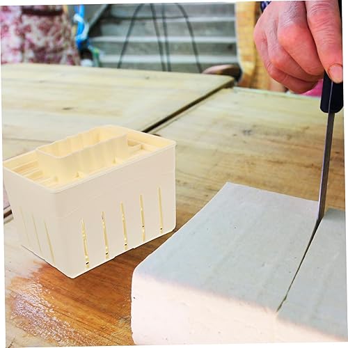 Miniatura 9 de Molde y prensa de tofu de 5.11 x 3.93 x 3.54 pulgadas, color amarillo claro, para hacer tofu de plástico apto para lavavajillas, prensa de cuajada