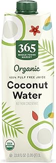 365 by Whole Foods Market, Organic Coconut Water, 100% Pulp-Free Juice, 33.8 Fl Oz