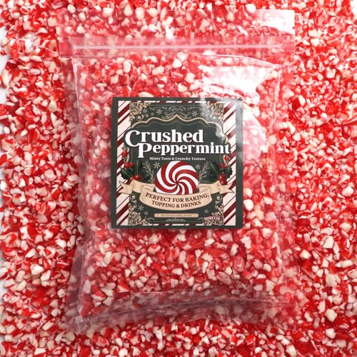 Crushed Peppermint Candy Pieces, Red and White Classic Flavor, Perfect Christmas Dessert and Drink Toppings, Resealable Bag, 12 Ounces