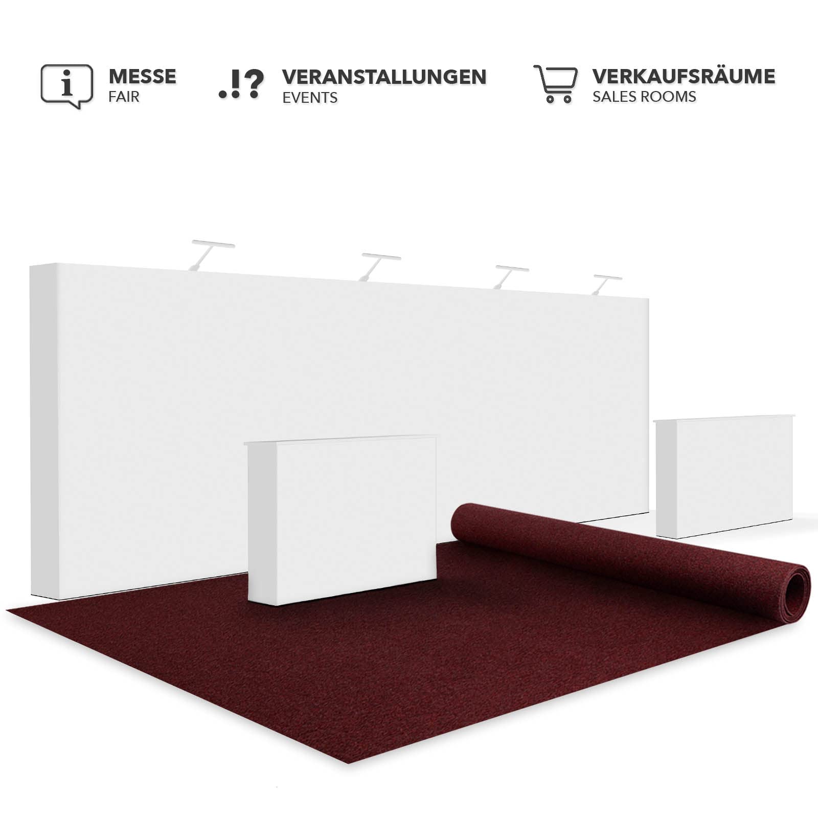 KARAT Nadelfilz Bodenbelag Atlas 200 x 100 cm, Grau - Meterware - pflegeleichter Gewerbe Teppichboden - schalldämmend, rutschhemmend - Teppich Läufer - Büro Messe