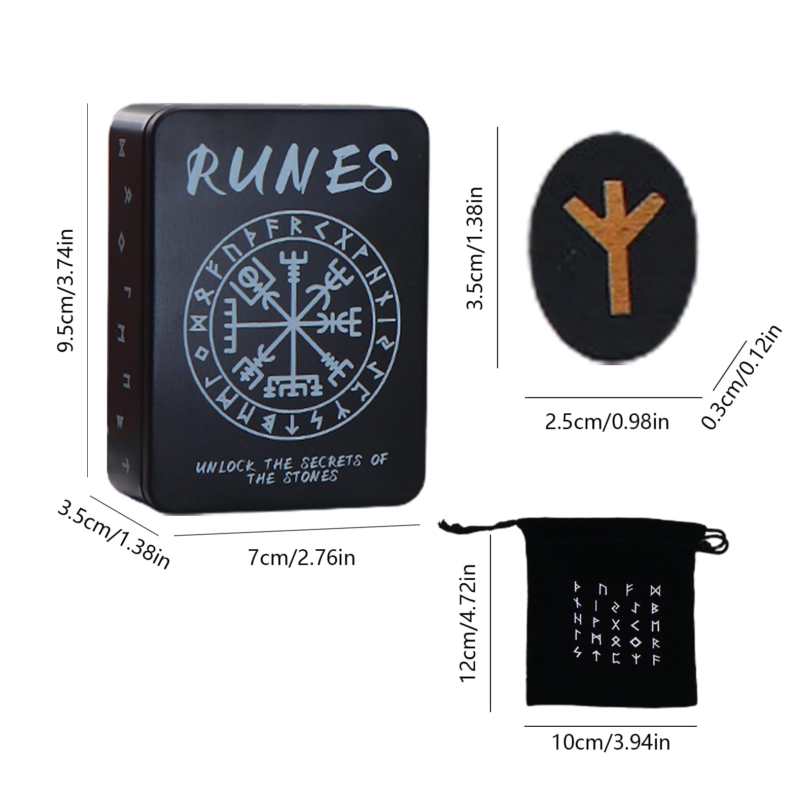 Runes Set including Manual and Pouch - 25 Wooden Divination Runes for , Norse Mythology and Meditation, Se référer au descriptif - Image 7