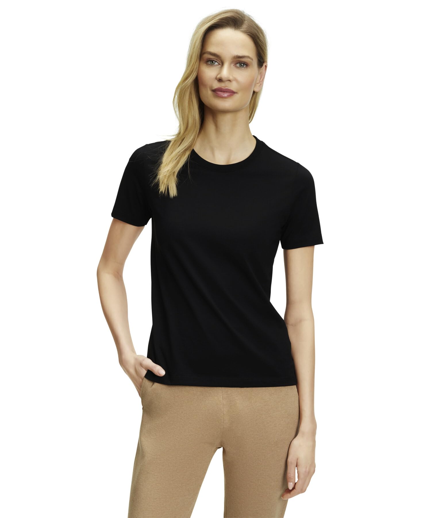 FALKE Mujer Basic Round Neck Camiseta Suave Manga Corta cómoda Ligera Transpirable algodón 1 Pieza