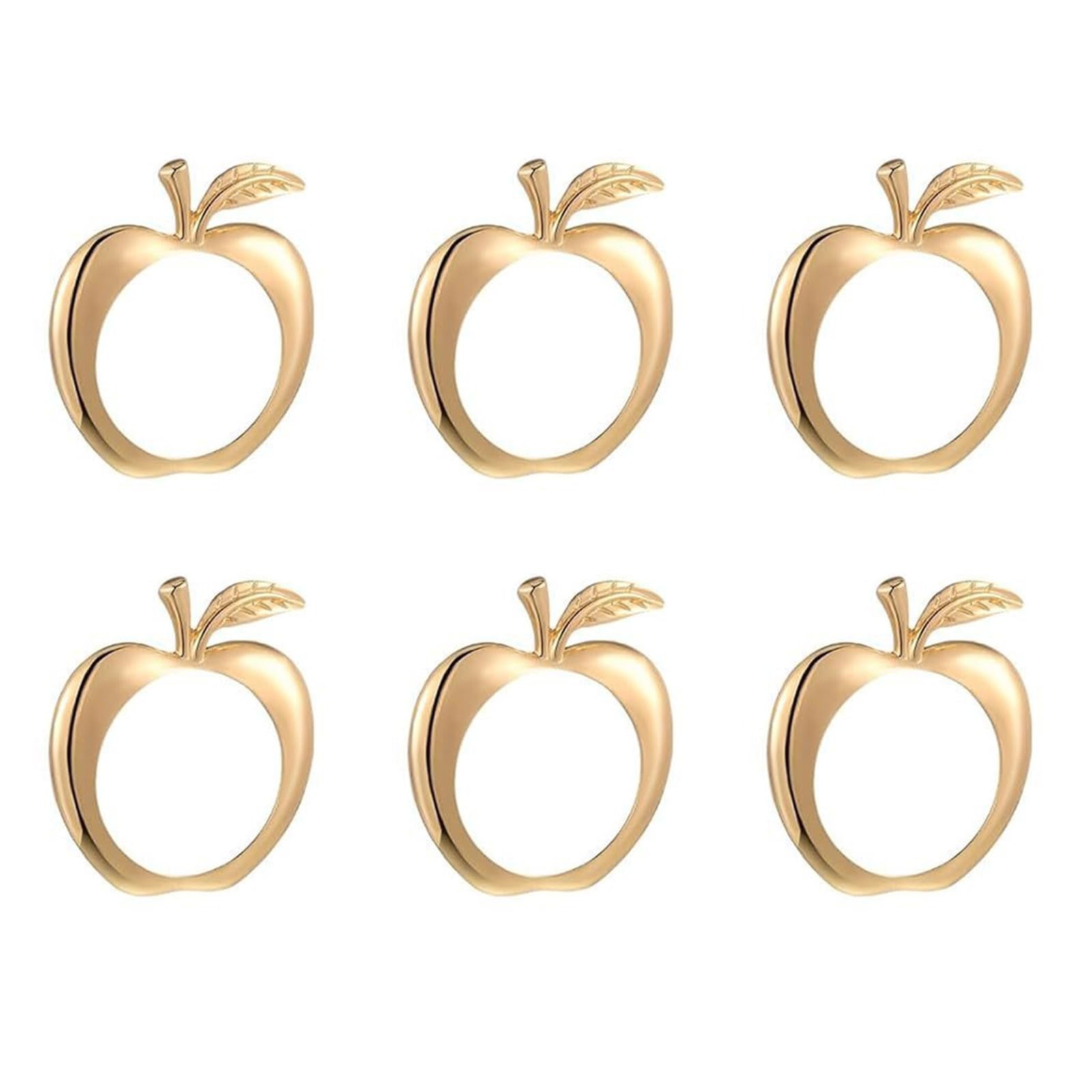 6pcs Unique Napkin Rings Serviettes Buckles Creative Fruit Napkin Rings Holder Wedding Decoration Simple Napkins Buckle Creative Fruit Weddings Party Supplies Decorations