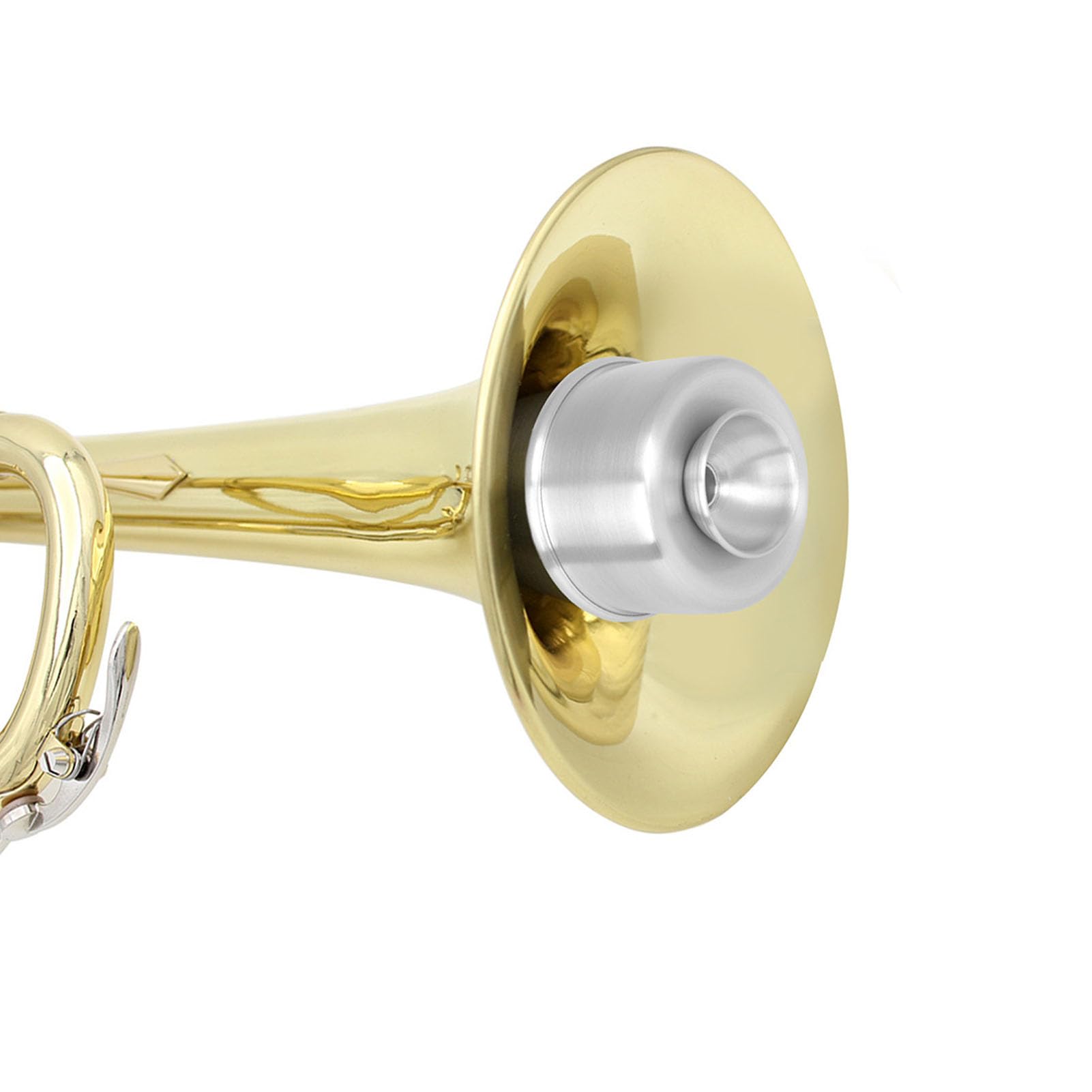 RiToEasysports Silenciador de Trompeta, Silenciador de Práctica de Trompeta de Aleación de Aluminio con Corcho para Interpretación Sinfónica Orquestal de Jazz (SILVER)