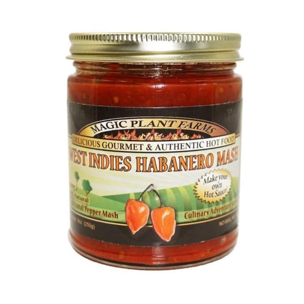 Red Habanero Pepper Mash by Magic Plant – 9 Oz Jar~ 200K SHUs - Versatile Hot Chili Sauce Base with a Sweet, Aromatic Taste - Turn up the Heat to any Dish or Drink, All Natural