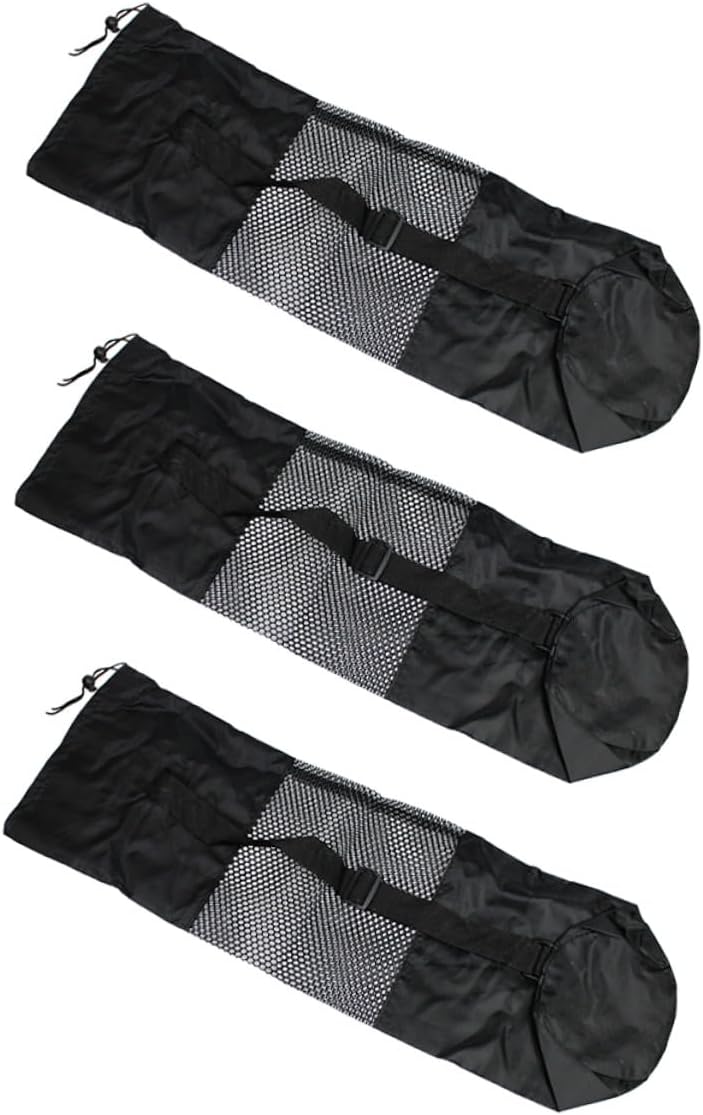 3Pcs Wear-resistant Yoga Mat Mesh Bags Portable Drawstring Storage Carrier for Outdoor Sports and Daily Use Lightweight Yoga Mat Holders