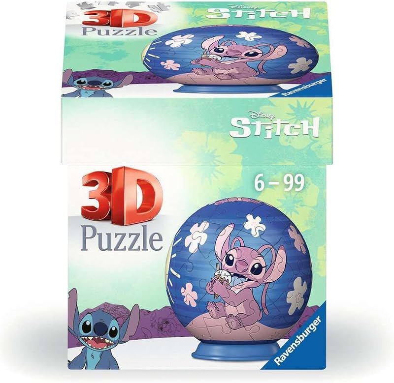 Ravensburger 3D Puzzle 11597 - Disney Stitch & Angel 54pc 3D Assembly Puzzle, No Glue Required, Ages 6+