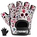Contraband Pink Label 5237 Womens Design Series Sugar Skull Lifting Gloves (PAIR) (White, Small)