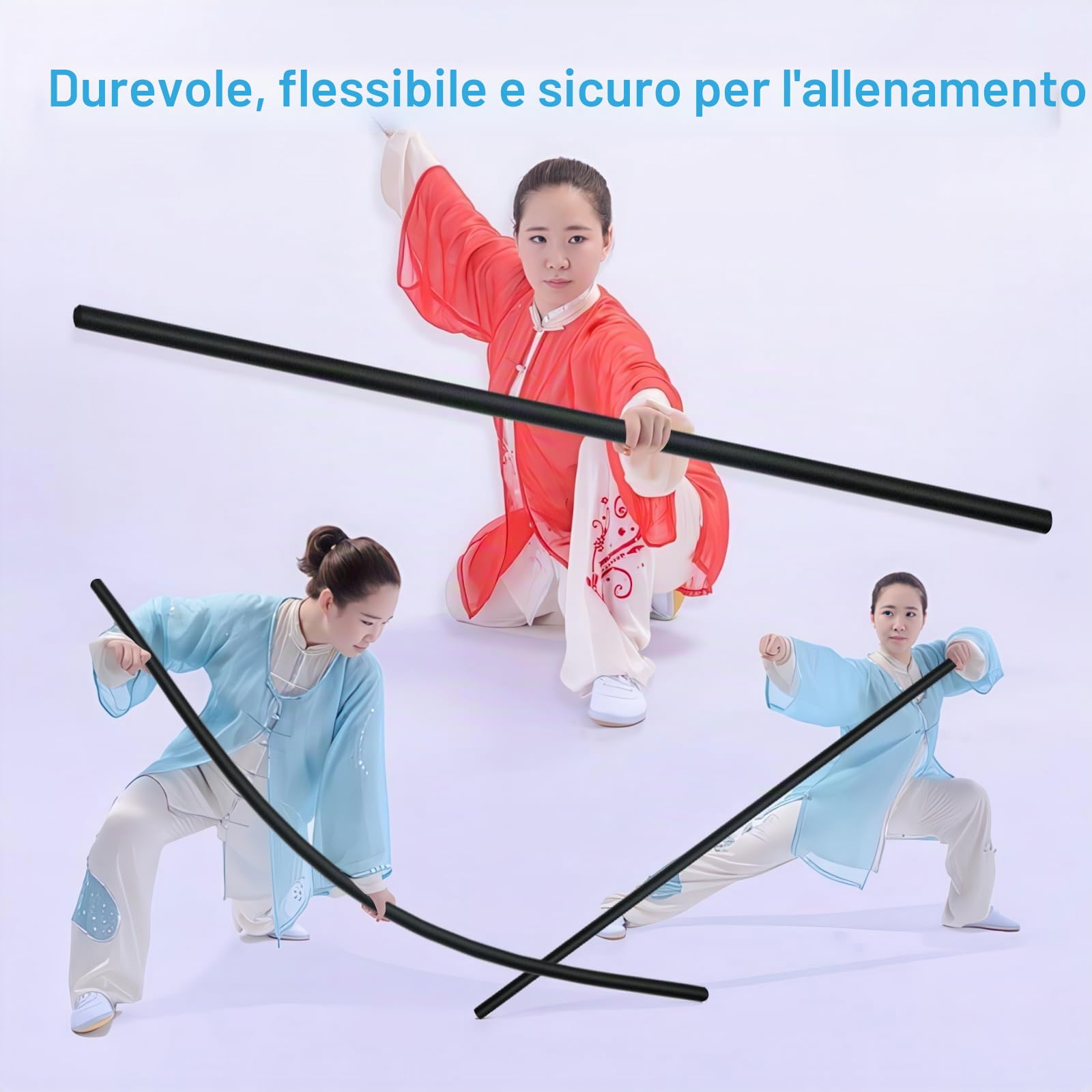 Bastone Pieghevole da 1,2 m e 1,8 m, per Arti Marziali con Imbottitura in Schiuma per Una Pratica sicura, Design Portatile con Borsa per Il Trasporto
