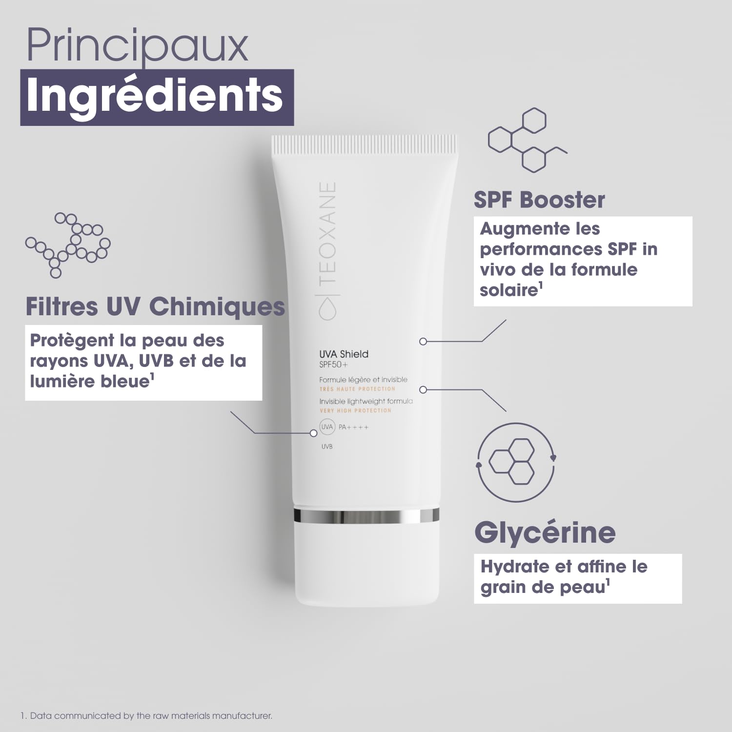 TEOXANE – UVA Shield SPF50+ – Crème Solaire Très Haute Protection SPF50+, Filtres à Large Spectre UVA/UVB, Aide à Prévenir le Photo-Vieillissement Induit par les UV, Tous Types de Peaux, 50 ml