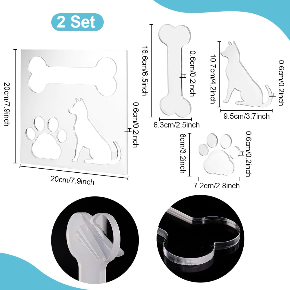 PH PandaHall Router Template for Woodworking Dog Bone/Paw Router Jig Templates Clear Acrylic Bee Inlay Templates 3 in 1 Craft Template Router Stencils for Wooden Projects Handmade Crafts Making - Image 2