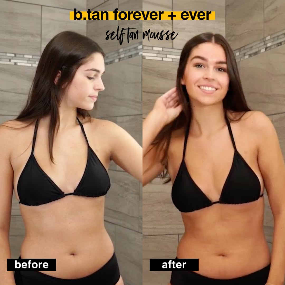 b.tan Self-Tanning Mousse Kit with Mitt, 1-Hour Express, Face & Body