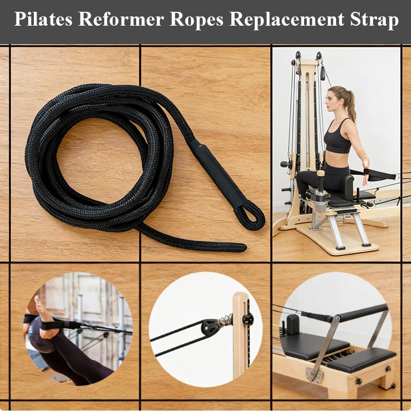 2 Pcs Nylon Pilates Reformer Pull Ropes, Replacement Straps for Pilates Core Bed, Durable Fitness Equipment Accessory for Home and Studio Yoga Workouts - Image 4