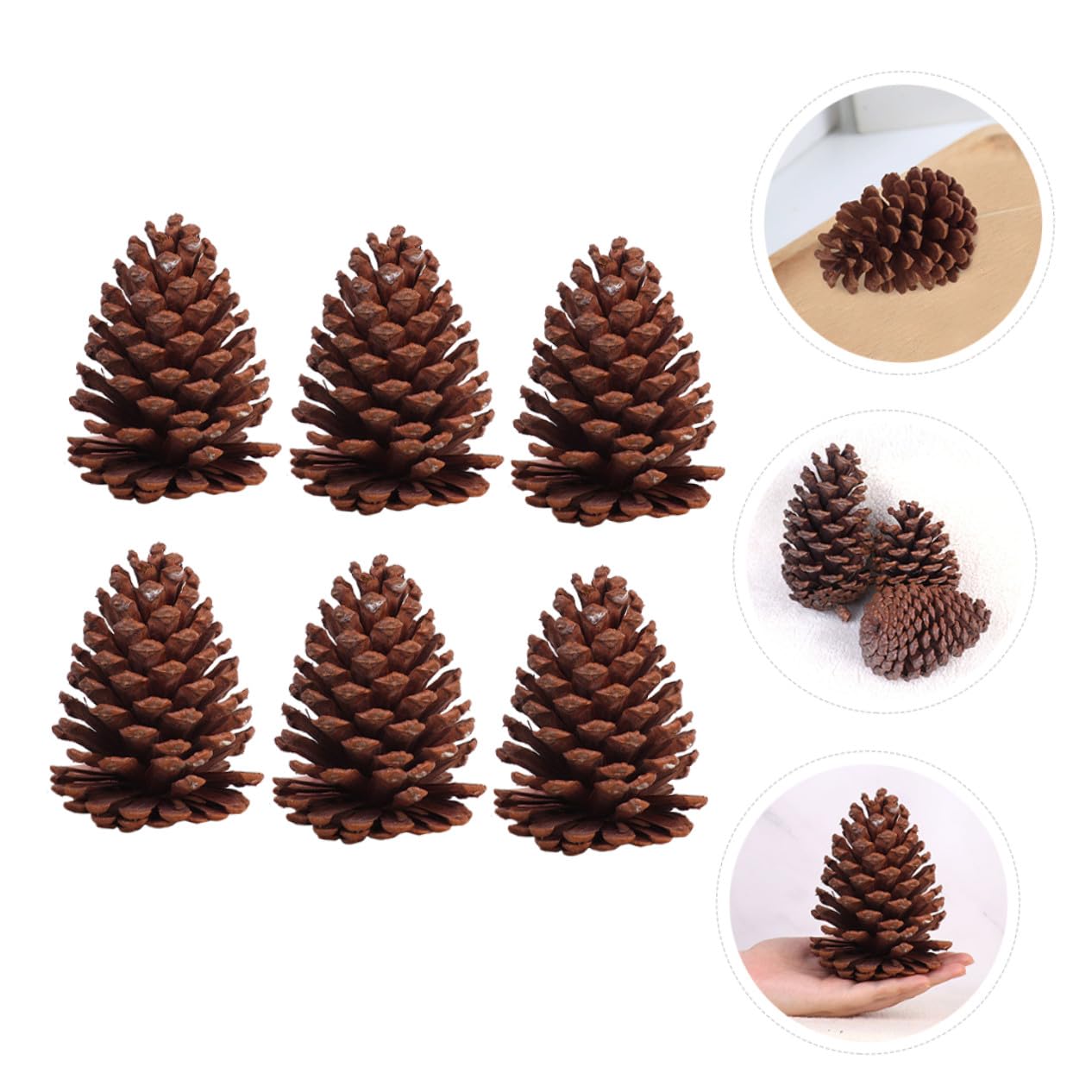 6 Piñas de Pino Secas para Árbol de Navidad o Sala, Adornos Navideños Naturales DIY