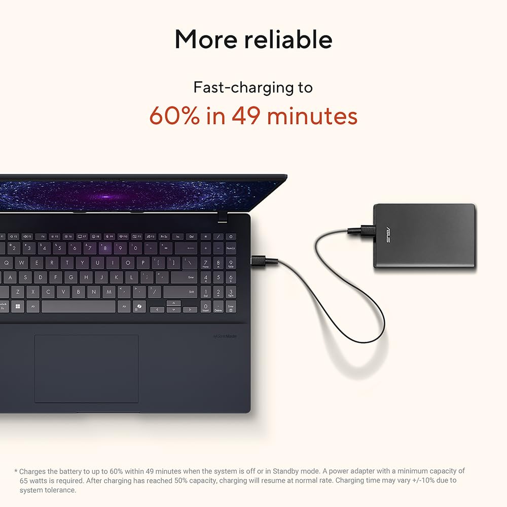 ASUS Vivobook 16 M1607KA laptop | 16.0-inch 16:10 WUXGA screen | Copilot+ PC | AMD Ryzen AI 7 350 | 16GB RAM | 1TB PCIe SSD | Windows 11 Home — view 7