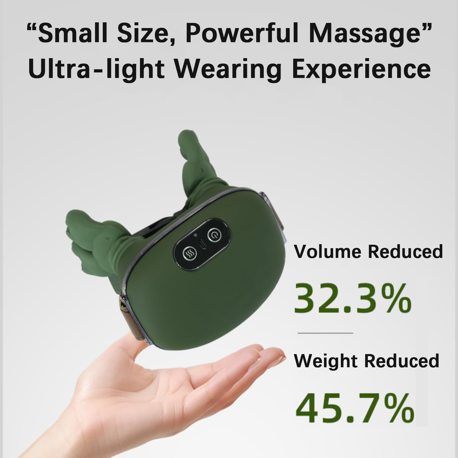 Masseur de cou et d'épaule, pétrissage des tissus profonds 4D en forme de main avec thérapie thermique, appareil de massage électrique portable pour soulager la douleur