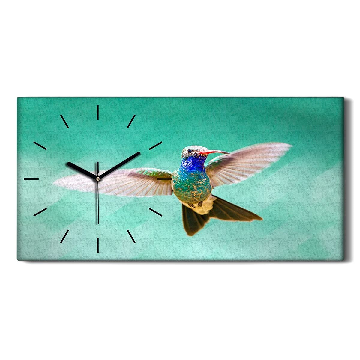 Horloge sur toile 60x30 cm art d'oiseau abstrait avec mains noires