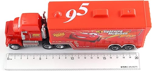 Miniatura 3 de Cars 2 3 - Juguetes de película Lightning McQueen & Mack Hauler Truck Diecast Toy Car 155 vehículos sueltos Racer Toys Car 2 piezas