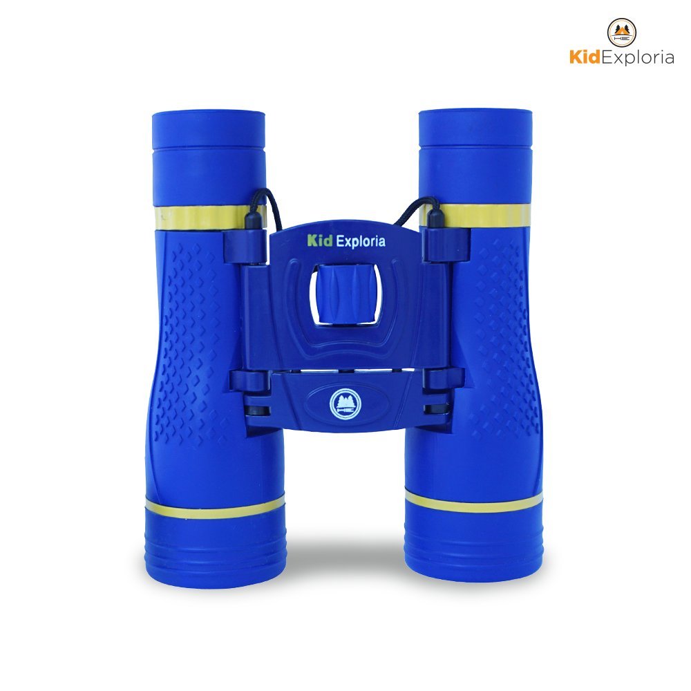 Blue Kids Binoculars 10x Ultimate:Shockproof, Durable Kids Binocular, Strong 10x Magnification, Large Viewing Area, Easy Focus and Vibrant Clarity for Hiking, Camping, Sports, Bird Watching, Travel