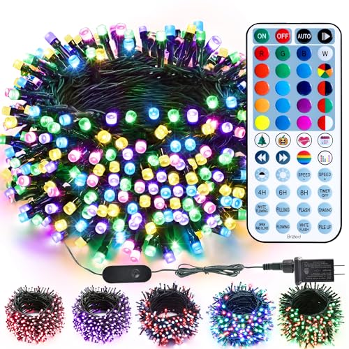 Brizled Color Changing RGB Christmas Lights, 66ft 200 LED Easter String Lights Music Sync, 120+ Modes Remote Dimmable Outdoor Mini Tree Light Indoor Plugin for St Patrick's Day Xmas Halloween