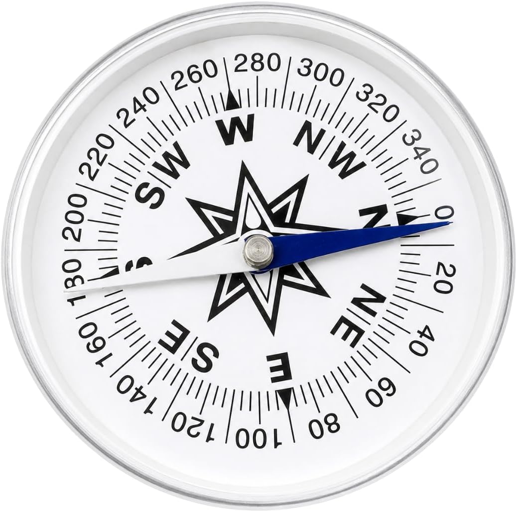 ADROIT Hikers Compass | 0.75", 1", 3" | Ideal for Watch Band, Lanyard, Key Ring | Accurate Navigation for Hiking, Biking, Travel