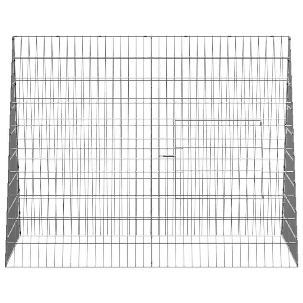 Jaula para conejos de acero galvanizado plateada, 110 x 100 x 85 cm, resistente a la intemperie, para exteriores, con rejilla estable como casa para roedores y conejera para jardín y balcón