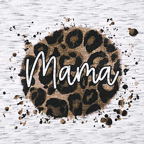 Mama Shirt for Women Mama Leopard Tshirt Mom Life Tops Casual Short Sleeve Tops2
