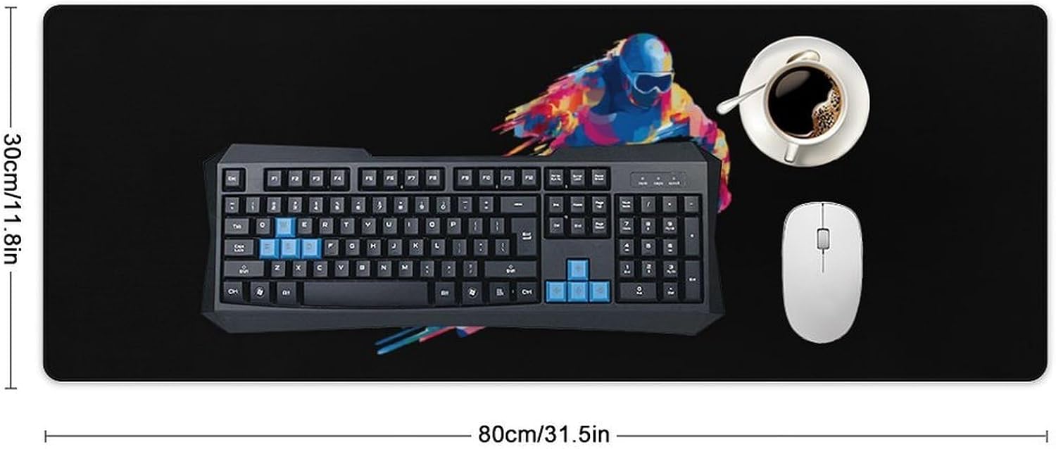 Ski Racer Desk Mat Gaming Mouse Pad Accessories Non-Slip 30x80cm image 2
