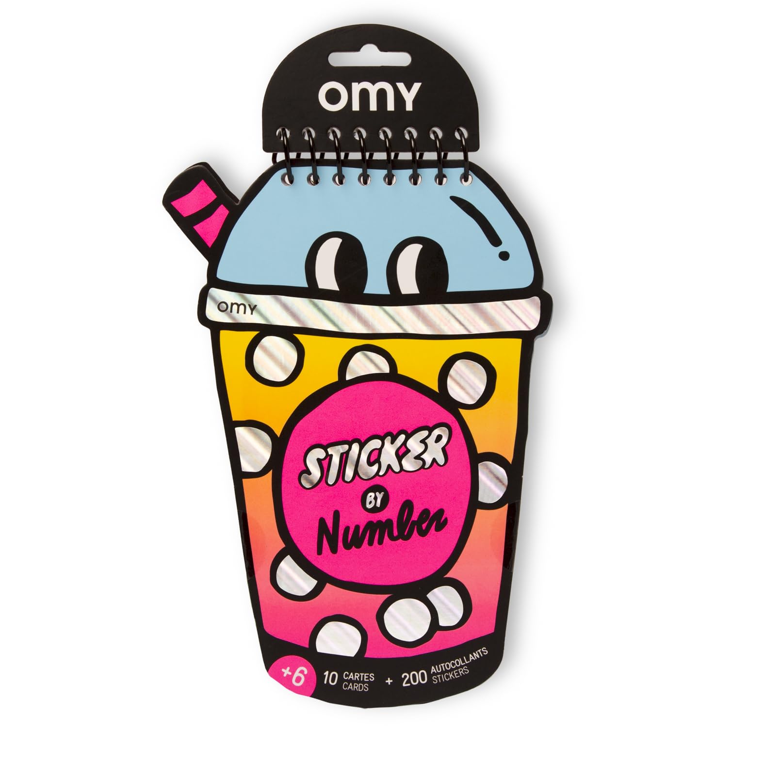 Autocollant par numéro Bubble Tea Omy avec 200 stickers néon pour enfants dès 6 ans