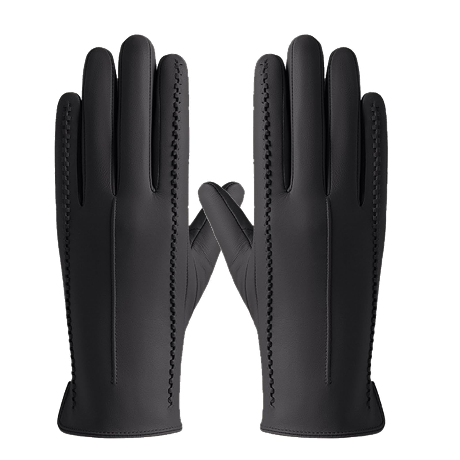 Winter Gloves Men Women Windproof Touchscreen Leather Gloves Cold Weather Warm Lining Glove for Cycling Outdoor Sports