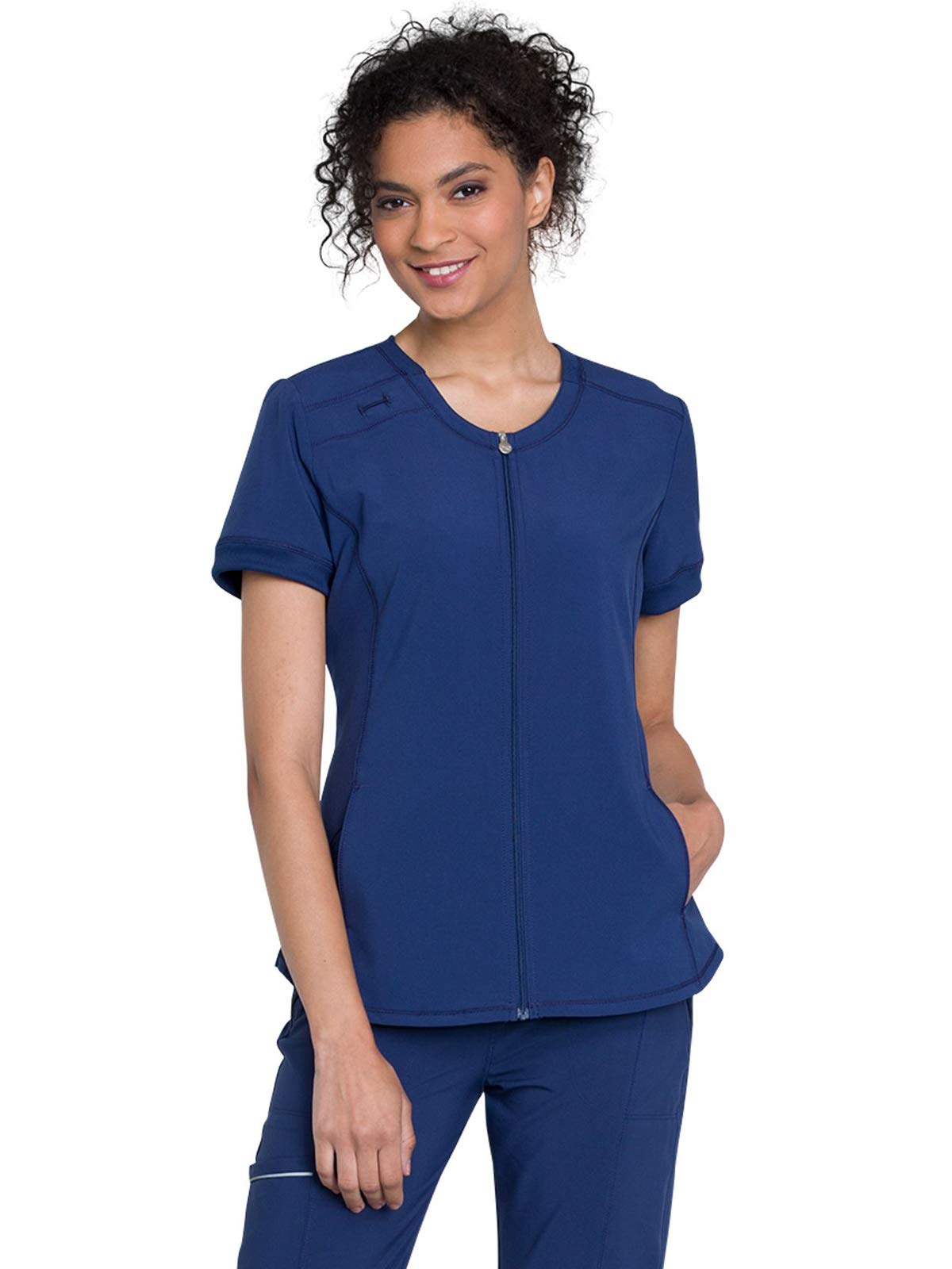 Cherokee Infinity Women Scrubs Top Zip Front V-Neck CK810A