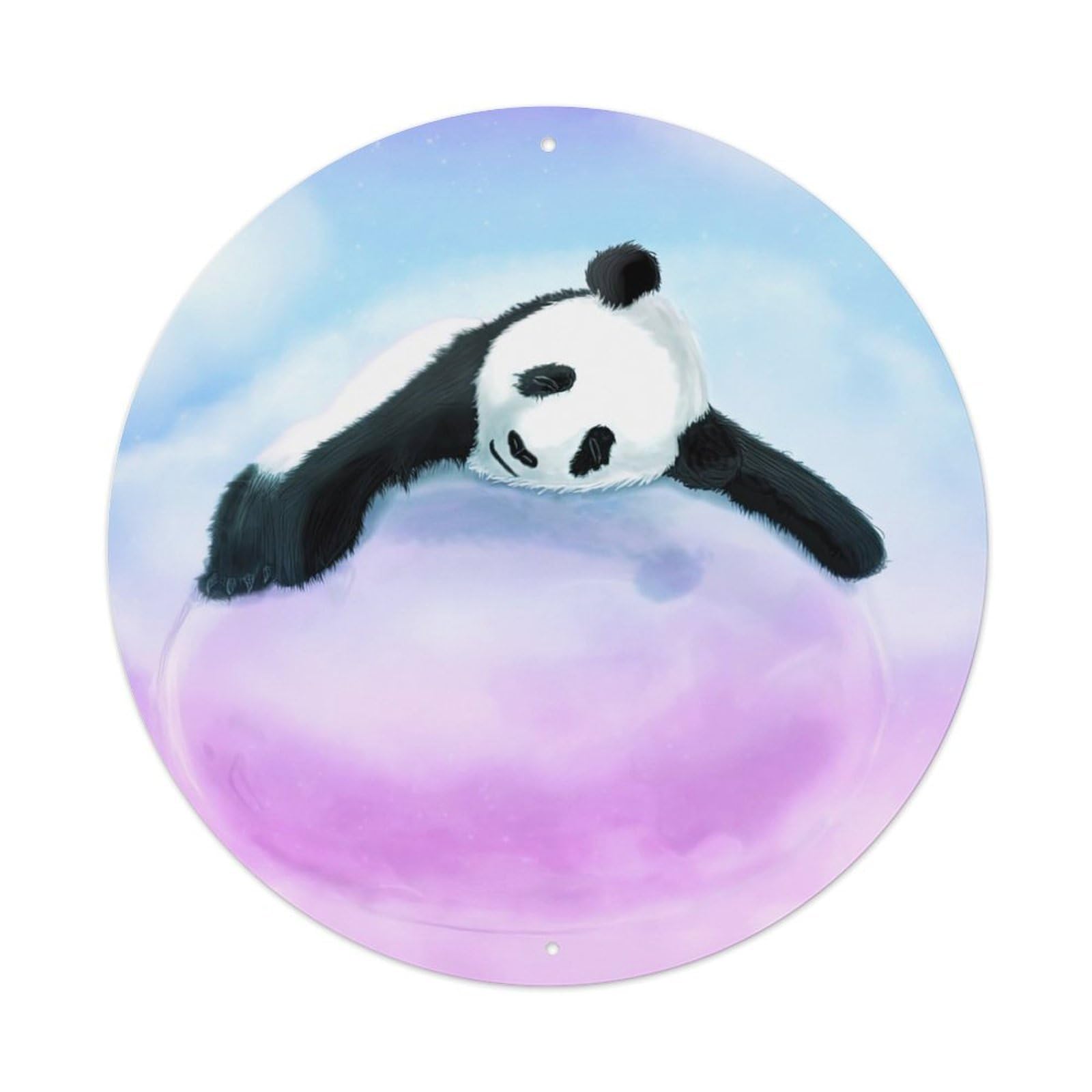 Animal Artwork Giant Panda Hugging Bubbles Vintage Metal Tin Sign Plaque Wall Decor for Cafe, Club Bar, Office, Garden Metal Poster 8x8Inch