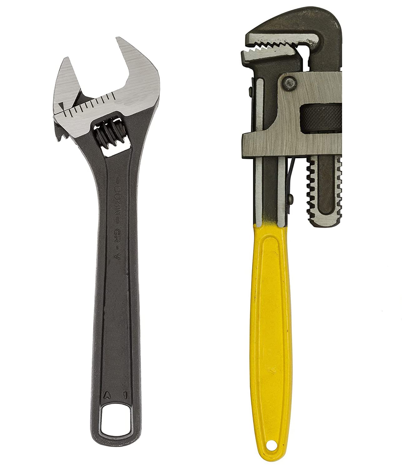 Hand Tools Set - Home Use, 10" Adjustable Wrench, 12" Pipe Wrench, Vehicle Tool Kit