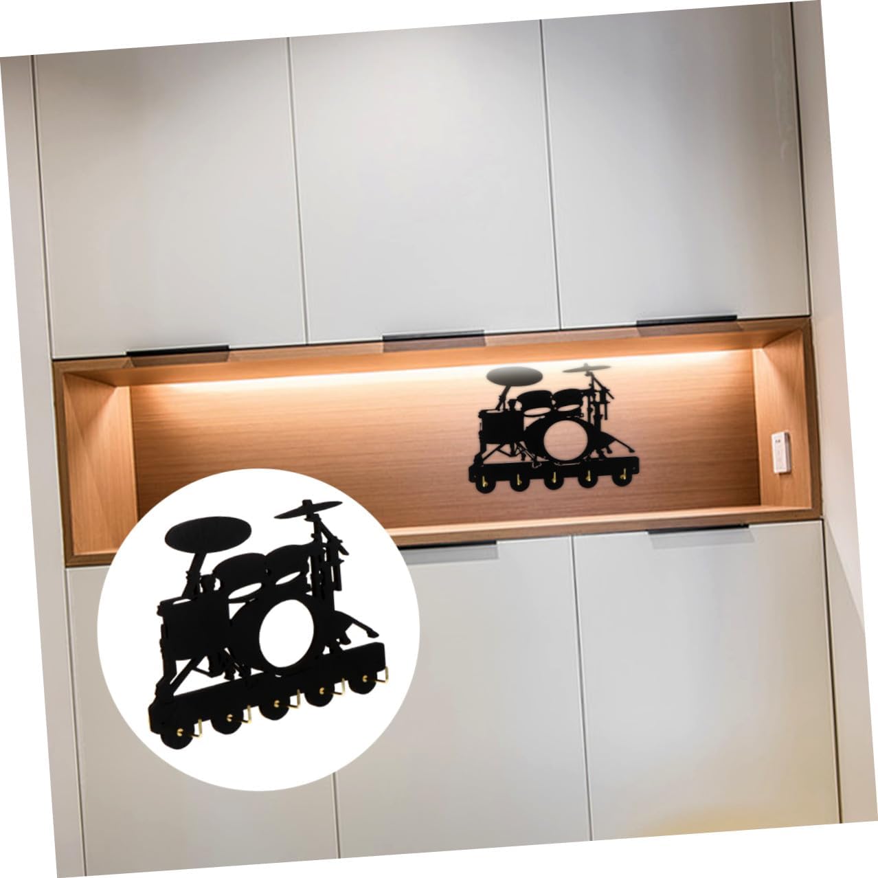 Wood Wall Clothing Hook Rack with 5 Sturdy Hooks Black Wooden Coat and Hat Hanging Rack for Bedroom and Entryway Organization for Clothes and Accessories image 5