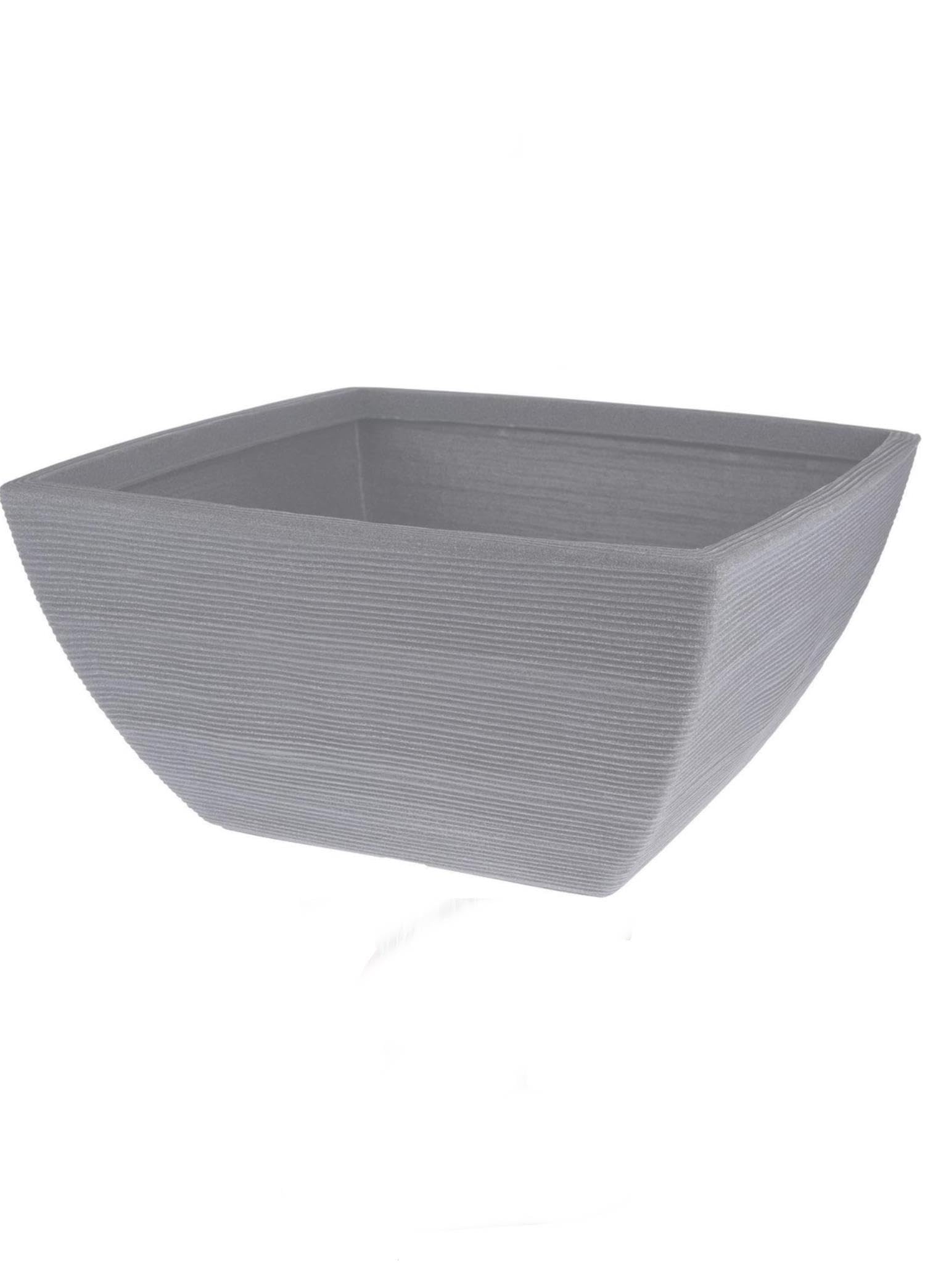 Koopman International Yivli Gri Plastik Kare Saksı G 52 Cm D 52 Cm Y 25 Cm