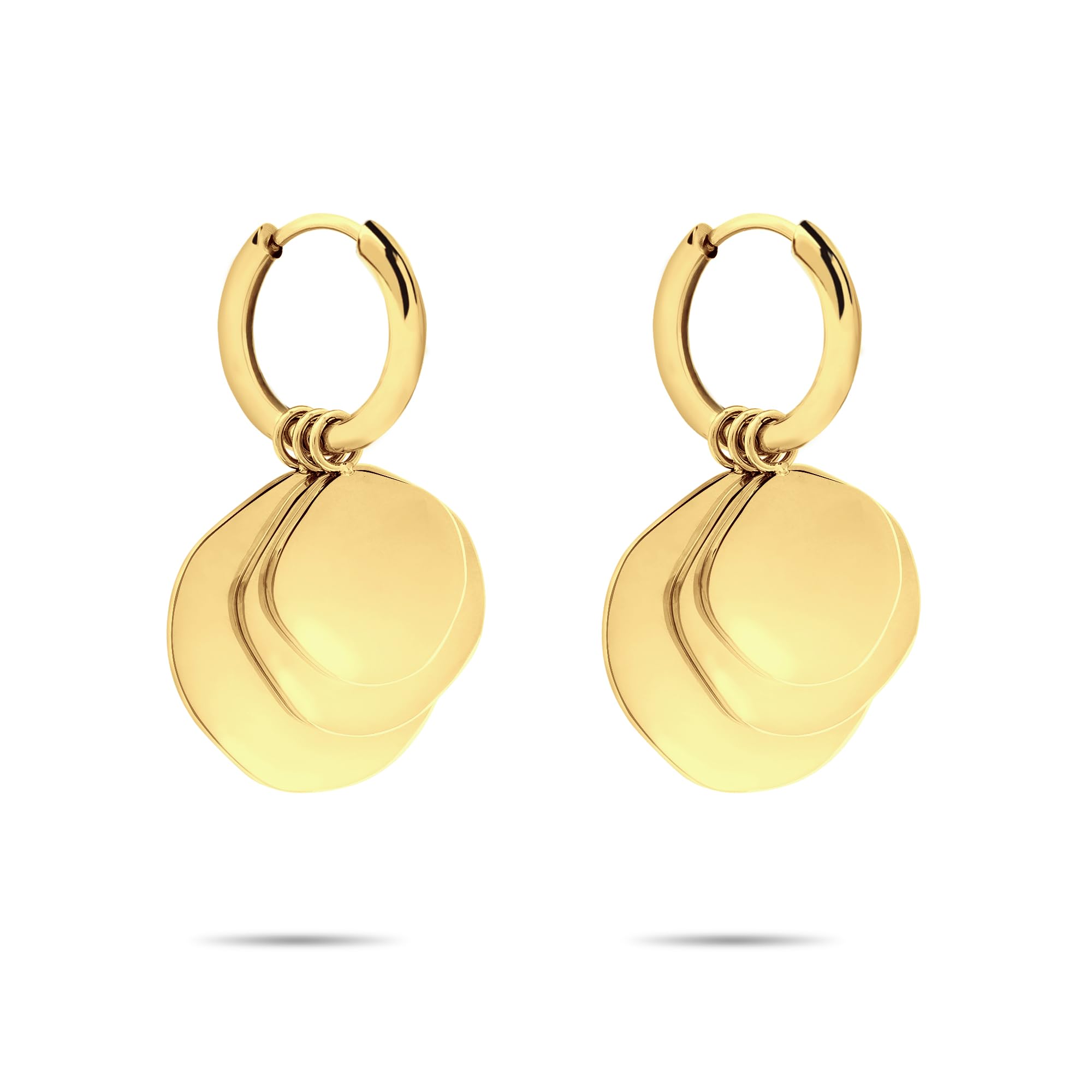 Liebeskind Berlin LJ-1665-E-14 Creole Earrings Stainless Steel in IP Gold, 1,4 cm, Stainless Steel, No Gemstone