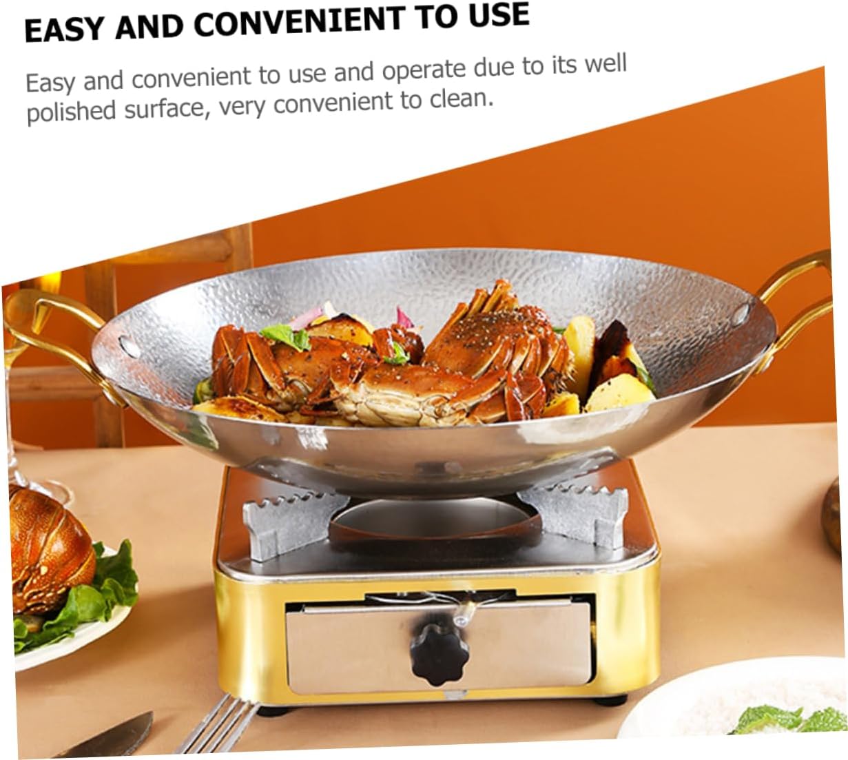 Hammered Stainless Steel Double Handle Cooking Pot for Home Restaurant Use