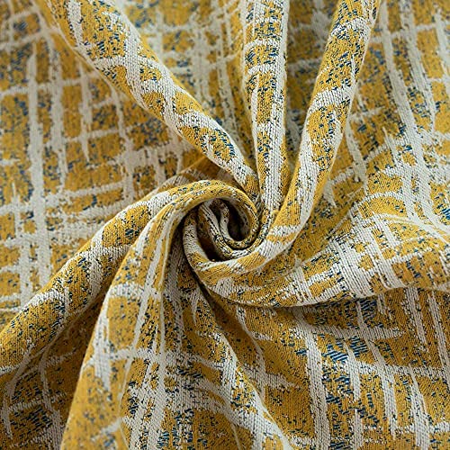 Nappe de cuisine rectangulaire jaune lavable en coton lin décoration table 140x220 - 5