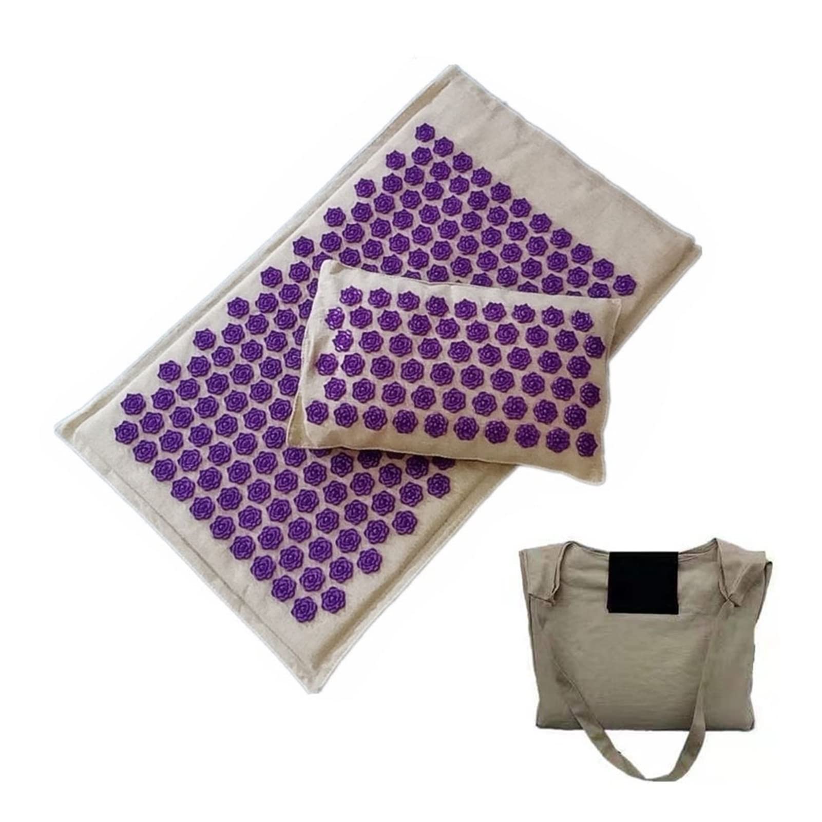 Cojín De Masaje GetInfit acupresión Estera Cabeza Cuello de Espalda Masaje Almohada Almohada Yoga Estera Naturaleza Lino Masaje Masaje de Palma Yoga Estera Cojín De Masajes (Size : Brown Pad)