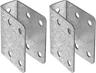 2 Pcs U Bracket,Inner Width:40mm Bracket Stamped for 1-5/8 Panels Thickness 2.8mm (12 Gauge) Galvanized Heavy Duty U Double Wall Bracket