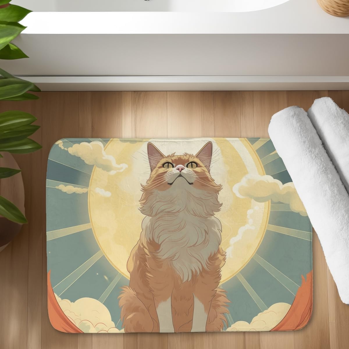 MWW C1BM1724KJLNKT 17 x 24 in. Mowing Above - Blue Bath Mat for Stylish Home Decor