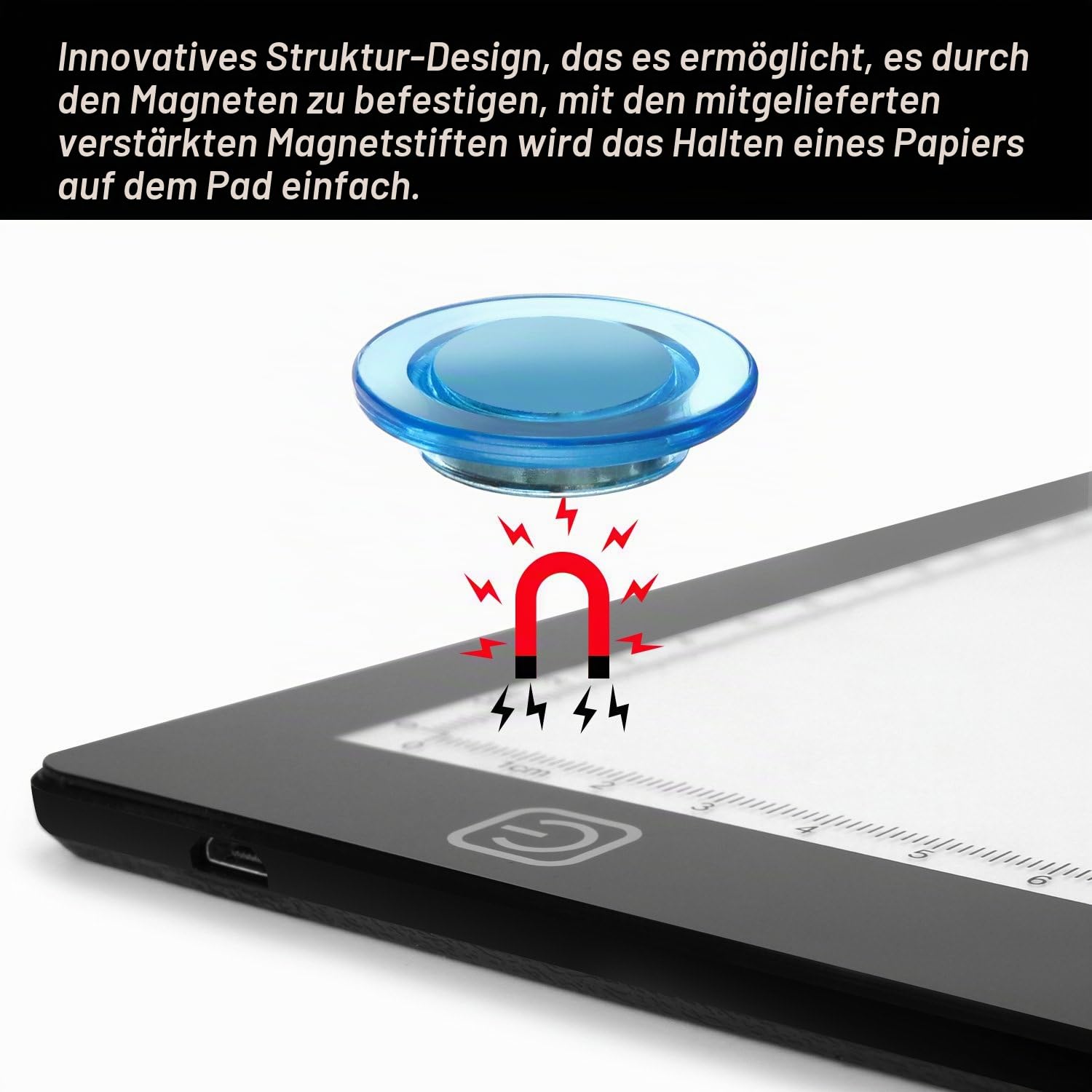 Magnetisch A3 LED Leuchttisch, AGPtEK Leuchtpad Leuchtplatte für Zeichnen, 46.5cm/18.3inch x 33.7cm/13.26 inch A3 Größe 7mm Ultradünn, Stufenlose Helligkeitsregelung mit Speicherfunktion -"MEHRWEG"